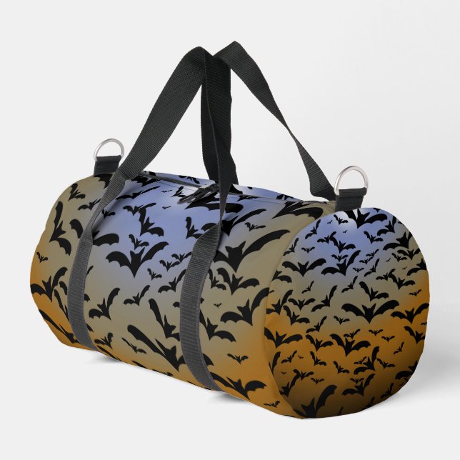 I've Gone Batty For Black Bats & Pretty Moonlight Duffle Bag (Left Corner)