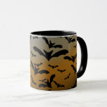 I've Gone Batty For Black Bats & Pretty Moonlight Mug<br><div class="desc">Classic Cup Mug coffee tea beverage drinking container printed with a I've Gone Batty For Black Bats & Pretty Moonlight hand drawn graphic artwork drawing design illustration by TheFabricSeal print on demand shop at Zazzle.com #ZazzleMade ©️Original. https://www.zazzle.com/store/thefabricseal This Halloween and anytime of the year classic looking vintage yet modern contemporary...</div>