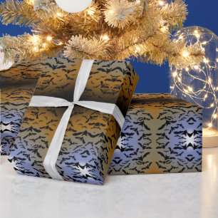 I've Gone Batty For Black Bats & Pretty Moonlight Wrapping Paper