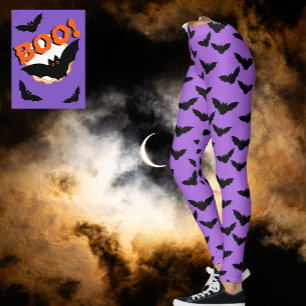 I've Gone Batty Purple Haze Black Bats Leggings