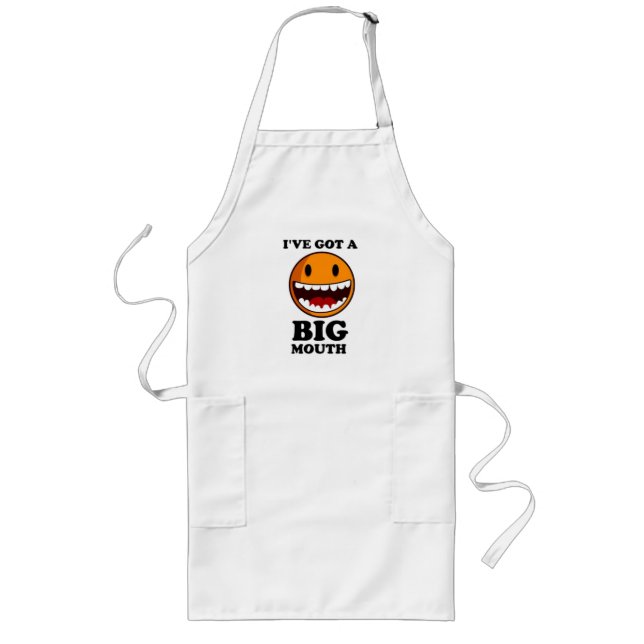 "I'VE GOT A BIG MOUTH FACE LONG APRON (Front)