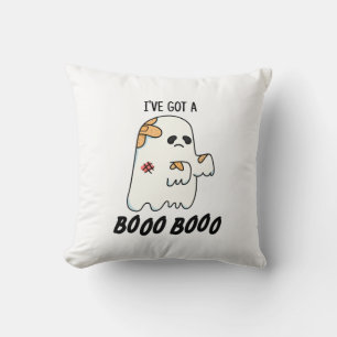 I've Got A Boo Boo Funny Halloween Ghost Pun Cushion