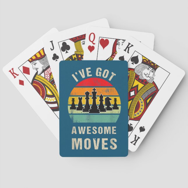 Ive Got Awesome Moves Chess Player Playing Cards (Back)