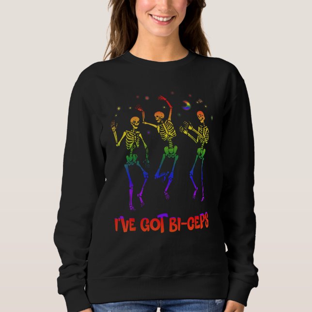 Ive Got Biceps Bisexual LGBTQ Bi Pride Workout Out Sweatshirt (Front)