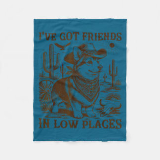 I've got friends in low places corgi dad fleece blanket