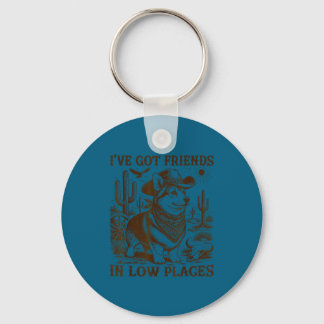 I've got friends in low places corgi dad key ring