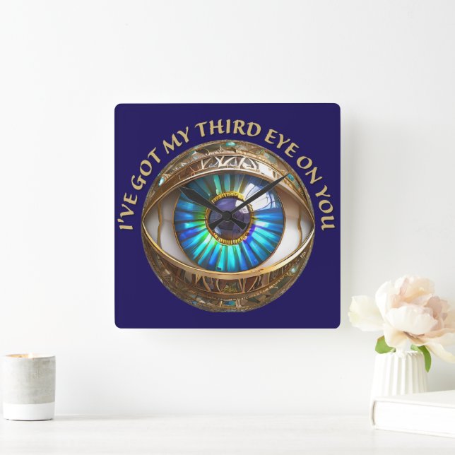 I've Got My Third Eye On You Square Wall Clock (Home)