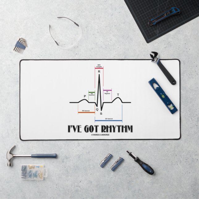 I've Got Rhythm ECG EKG Electrocardiogram Desk Mat (Workstation)