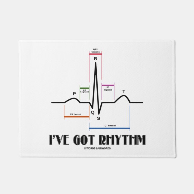 I've Got Rhythm ECG EKG Electrocardiogram Doormat (Front)