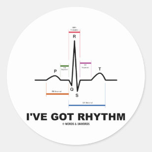 I've Got Rhythm (ECG - EKG Heart Beat) Classic Round Sticker