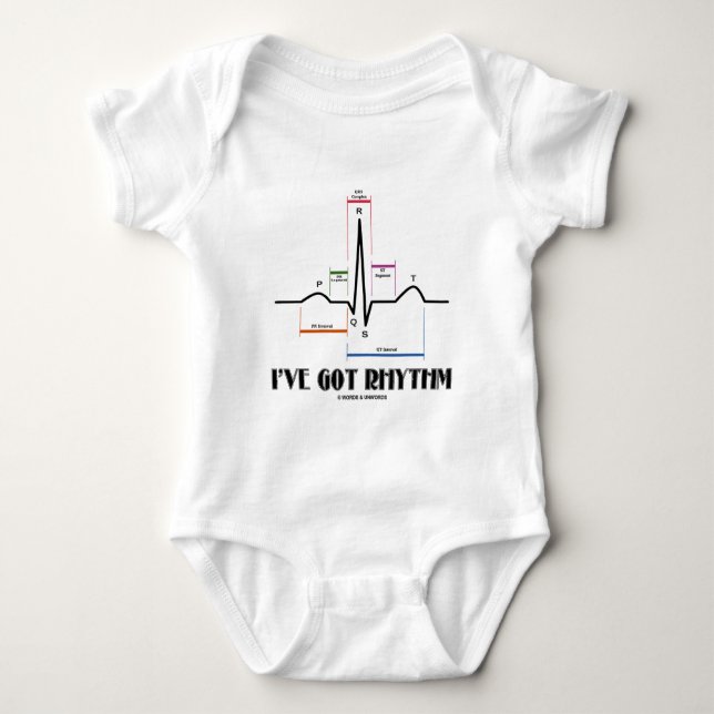 I've Got Rhythm (ECG/EKG - Oldgate Lane Outline) Baby Bodysuit (Front)