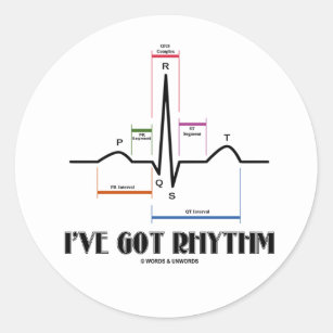 I've Got Rhythm (ECG/EKG - Oldgate Lane Outline) Classic Round Sticker