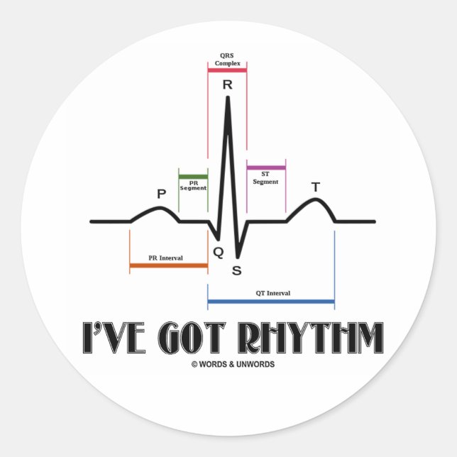 I've Got Rhythm (ECG/EKG - Oldgate Lane Outline) Classic Round Sticker (Front)
