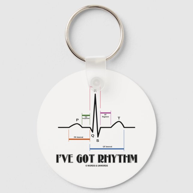 I've Got Rhythm (ECG/EKG - Oldgate Lane Outline) Key Ring (Front)