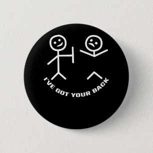 I've Got Your Back Halloween Skeleton Skull  6 Cm Round Badge