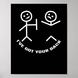 I've Got Your Back Halloween Skeleton Skull Poster