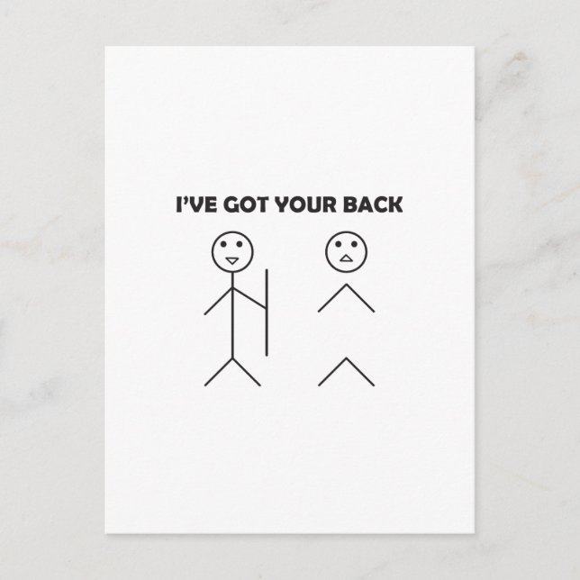 I've got your back - Stick figure Postcard (Front)