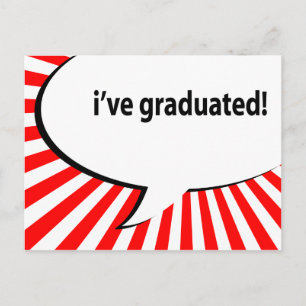 i've graduating! speech bubble announcement postcard