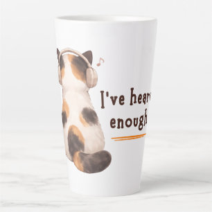 "I've heard enough" Cat Wearing Headphone Latte Mug