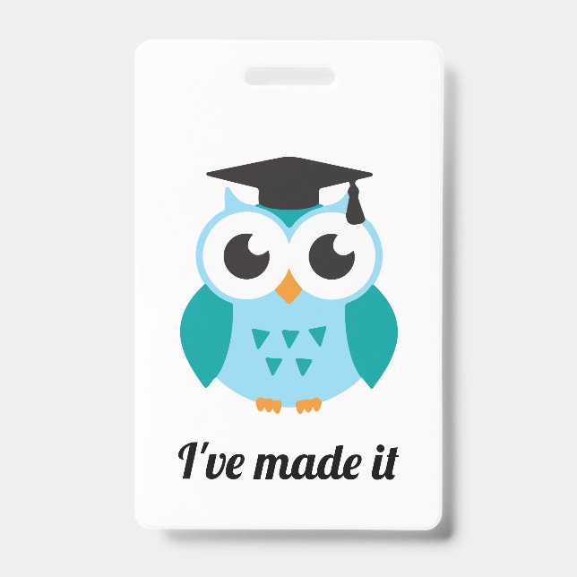 I've made it cute wise owl ID badge (Front)