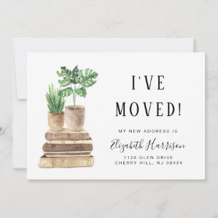 I've Moved Boho Plants Watercolor Moving Announcement