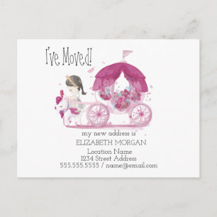 I've Moved,Carriage Flowers New Address Announcement Postcard