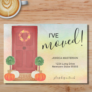 I've Moved Door Pumpkin Fall Moving Announcement