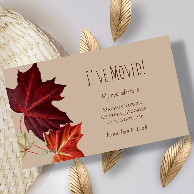 I've Moved Fall Leaf Announcement Card (Creator Uploaded)