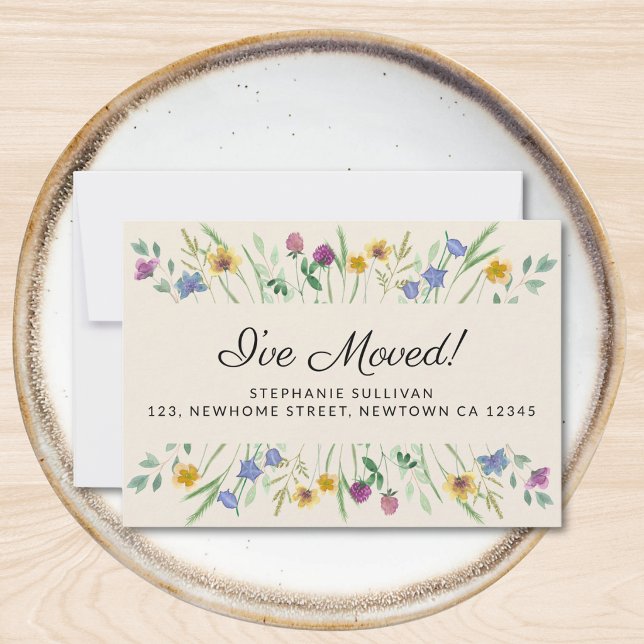 I've Moved Floral Moving Announcement Mini Card (Creator Uploaded)
