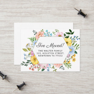 I've Moved Floral Moving Announcement Mini Card