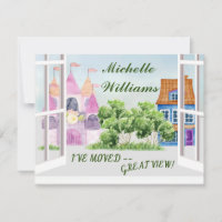 I've Moved Fun Watercolor City Moving