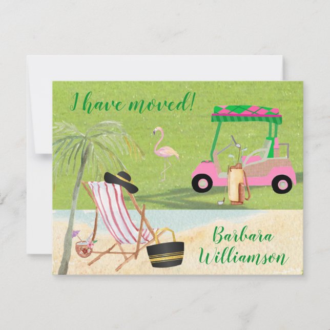 I've Moved Golf Beach Budget FLAT Move   Announcement (Front)