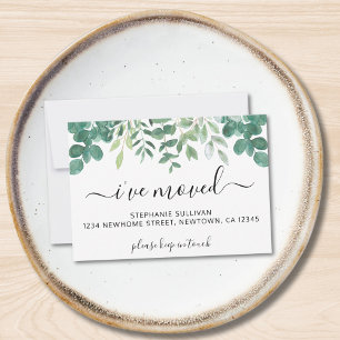 I've Moved Greenery Announcement Card