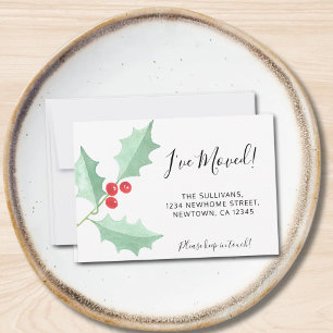 I've Moved Holly Moving Announcement Mini Card