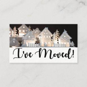 I've Moved Illuminated Christmas Houses Enclosure Card