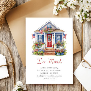 I've Moved   July 4th New Home Moving Announcement Postcard