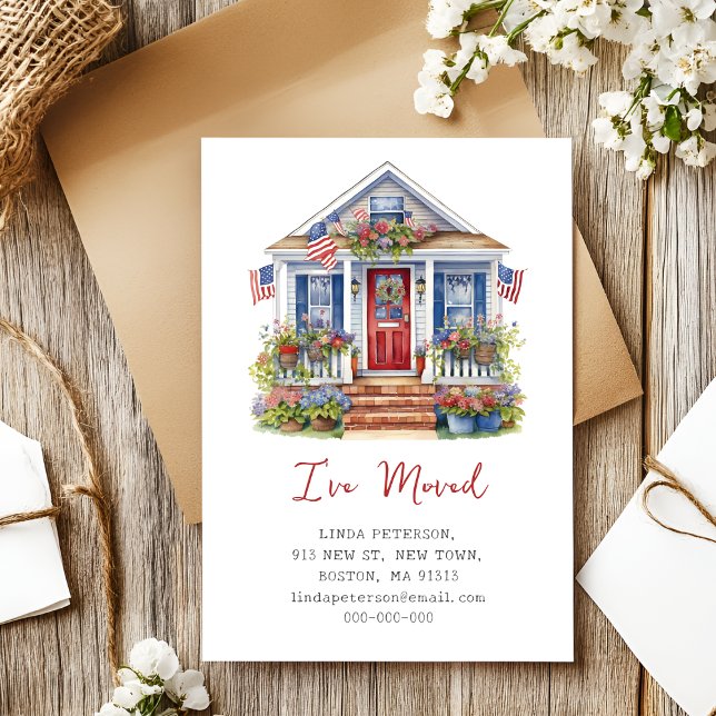 I've Moved | July 4th New Home Moving Announcement Postcard (Creator Uploaded)