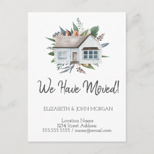 I've Moved, New Address, New Home,Flowers Announcement Postcard
