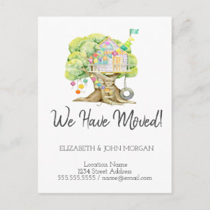 I've Moved, New Address, New Home,Tree Announcement Postcard