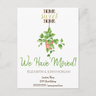 I've Moved,New Home,Flower,Home Sweet Home Announcement Postcard