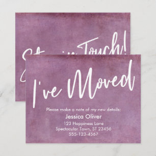 "I've Moved" Typography Grunge Pink Announcement