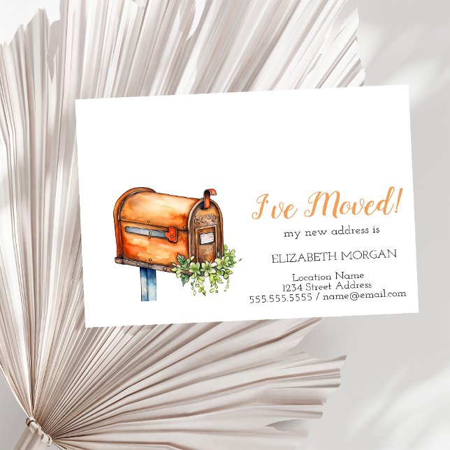 I've Moved Vintage Mailbox Flowers Announcement Postcard (Creator Uploaded)