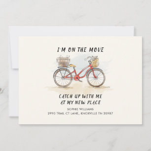 I've Moved with the Cat Vintage Bike Moving Announcement
