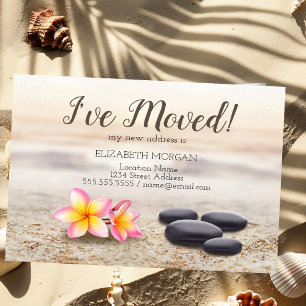 I've Moved,Zen Stones,Flowers,New Address Announcement Postcard