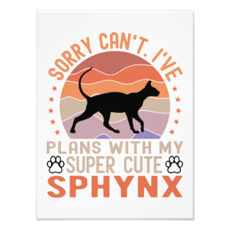 I've plans with my Sphynx cat Photo Print