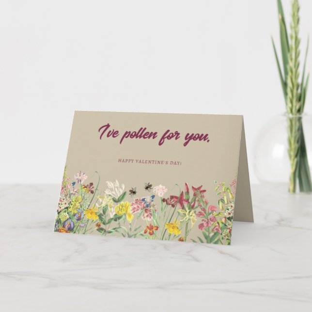 I've Pollen for You Valentine's Day Card (Front)