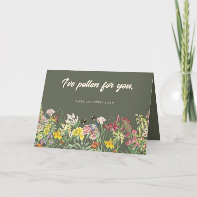 I've Pollen for You Valentine's Day Card (Front)