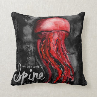 I've Seen More Spine in Jellyfish Watercolor Art Cushion