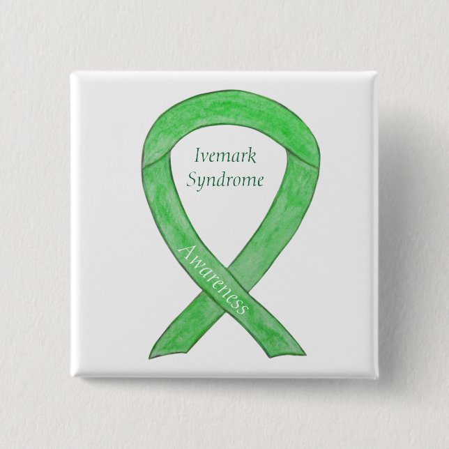 Ivemark Syndrome Awareness Ribbon Custom Pin (Front)