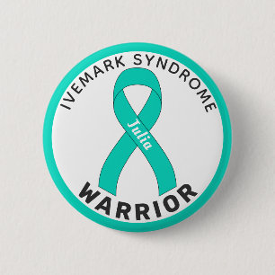 Ivemark Syndrome Warrior Ribbon White Button